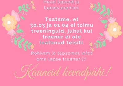 30.03 ja 01.04 treeningud