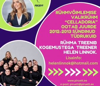 Rühmvõimlemise rühm CELLADORIA ootab juurde tüdrukuid