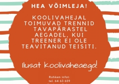 Koolivaheaja trennid